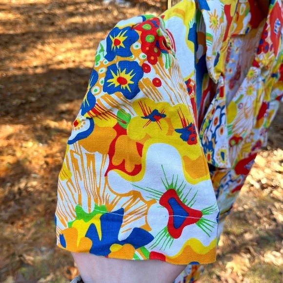 70s Handmade Floral Blazer Jacket / Top Groovy Pop Art Psychedelic Colorful - Picture 10 of 16